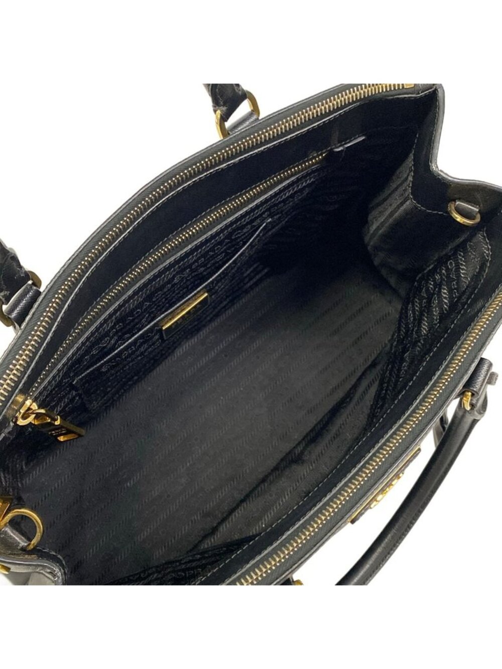 Prada Handbag Galleria Large Bag Black Leather - Picture 7 of 15